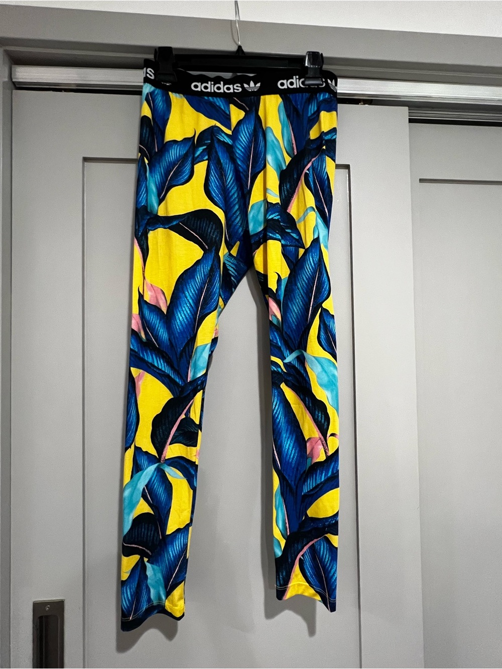 Adidas Women’s Yellow Tropical Print Leggings
